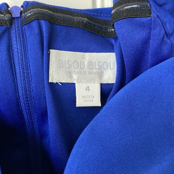 BISOU BISOU Royal Blue Rich Matte Satin Off Shoulder Dress - Picture 8 of 10